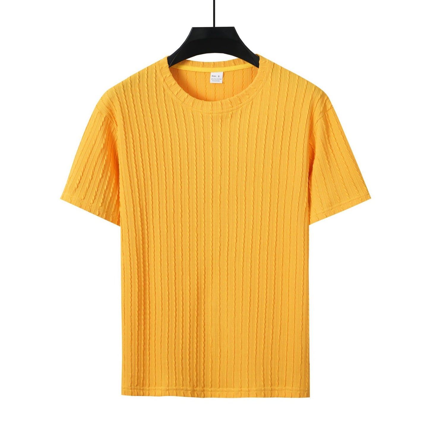 Aethelstan - Set da Uomo a Due Pezzi – T-shirt Sportiva a Maniche Corte con Girocollo, Tinta Unita e Motivo Verticale